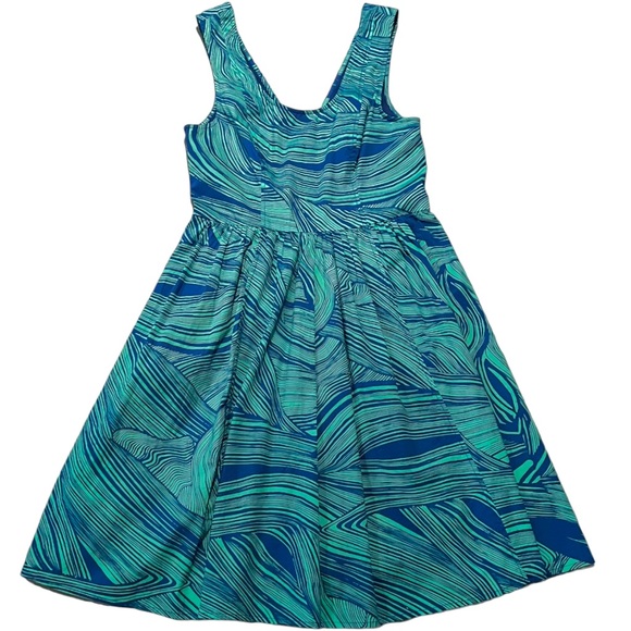 Plenty by Tracy Reese Size 6 Dress Tessa Marble Waves Sleeveless Fit & F… - Picture 4 of 10